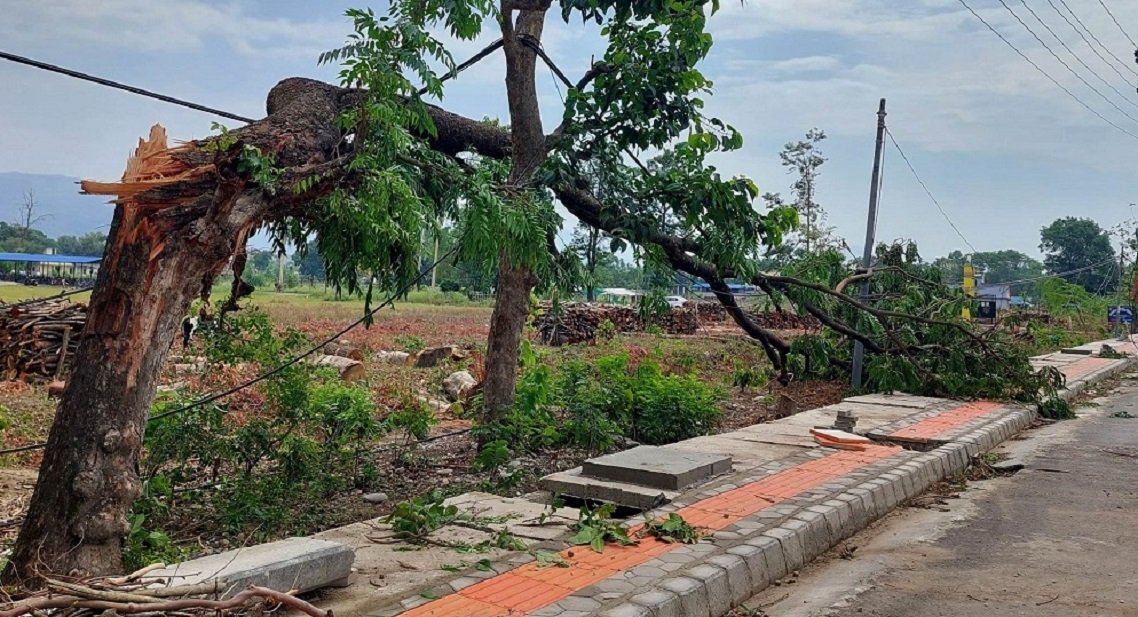 यी स्थानमा आज प्रतिघण्टा ६० किमिसम्मको हुरी चल्ने सम्भावना, रुख ढल्ने, छाना उड्ने खतरा