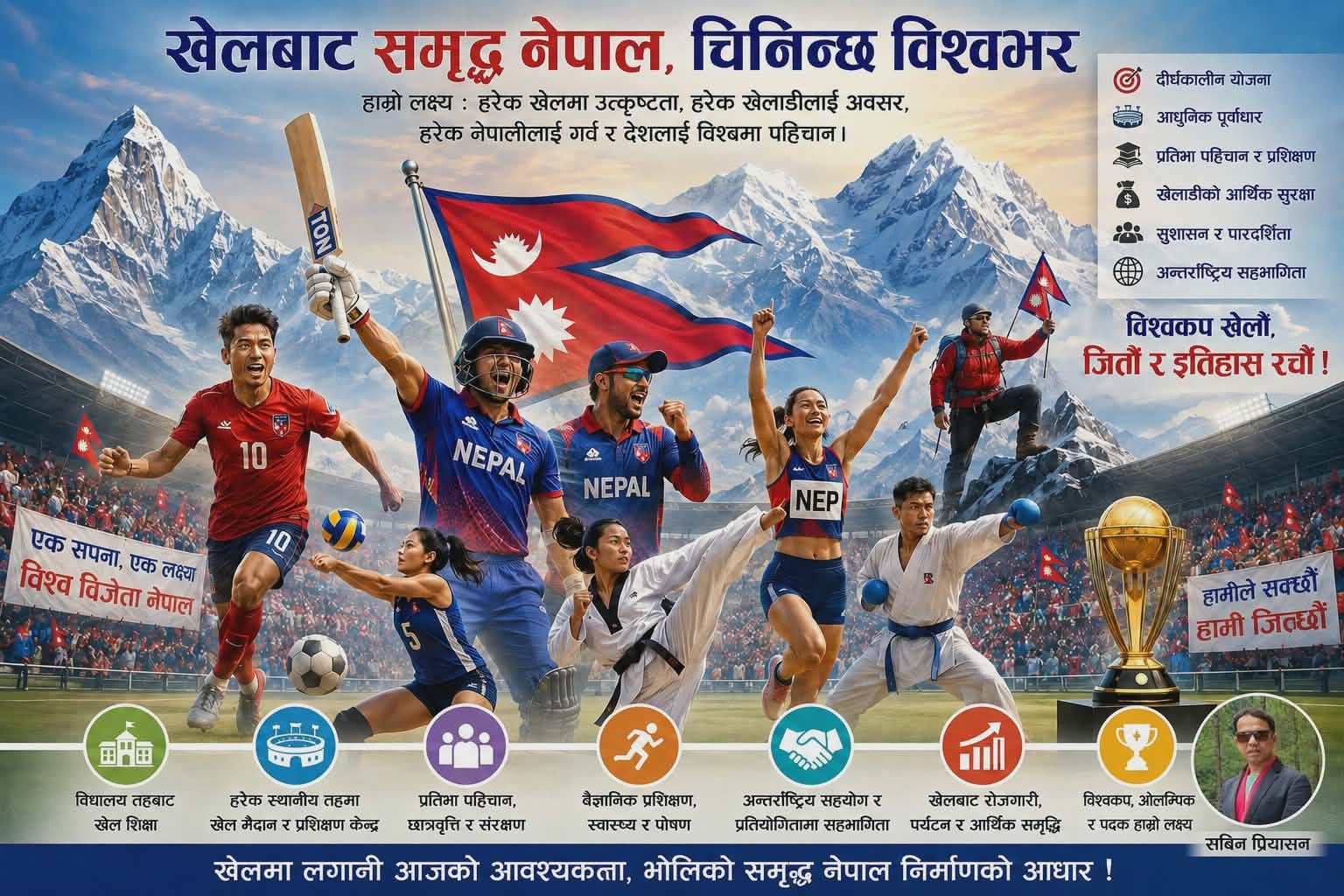 खेल क्षेत्रको विकास: नेपाललाई विश्वमञ्चमा चिनाउने  प्रभावकारी माध्यम