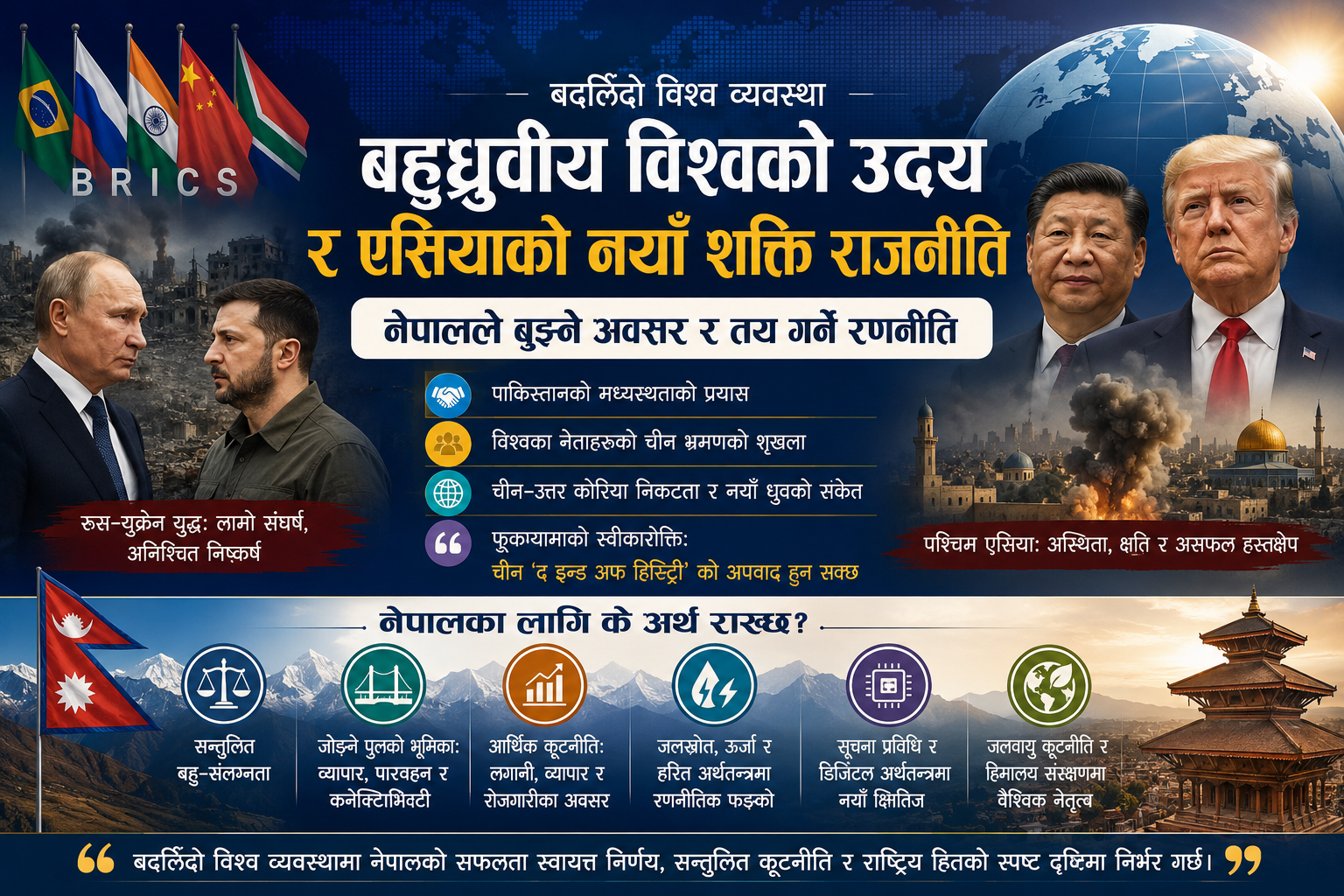बहुध्रुवीय विश्वको उदय र एसियाको शक्ति राजनीति: नेपालले कसरी लाभ लिने?