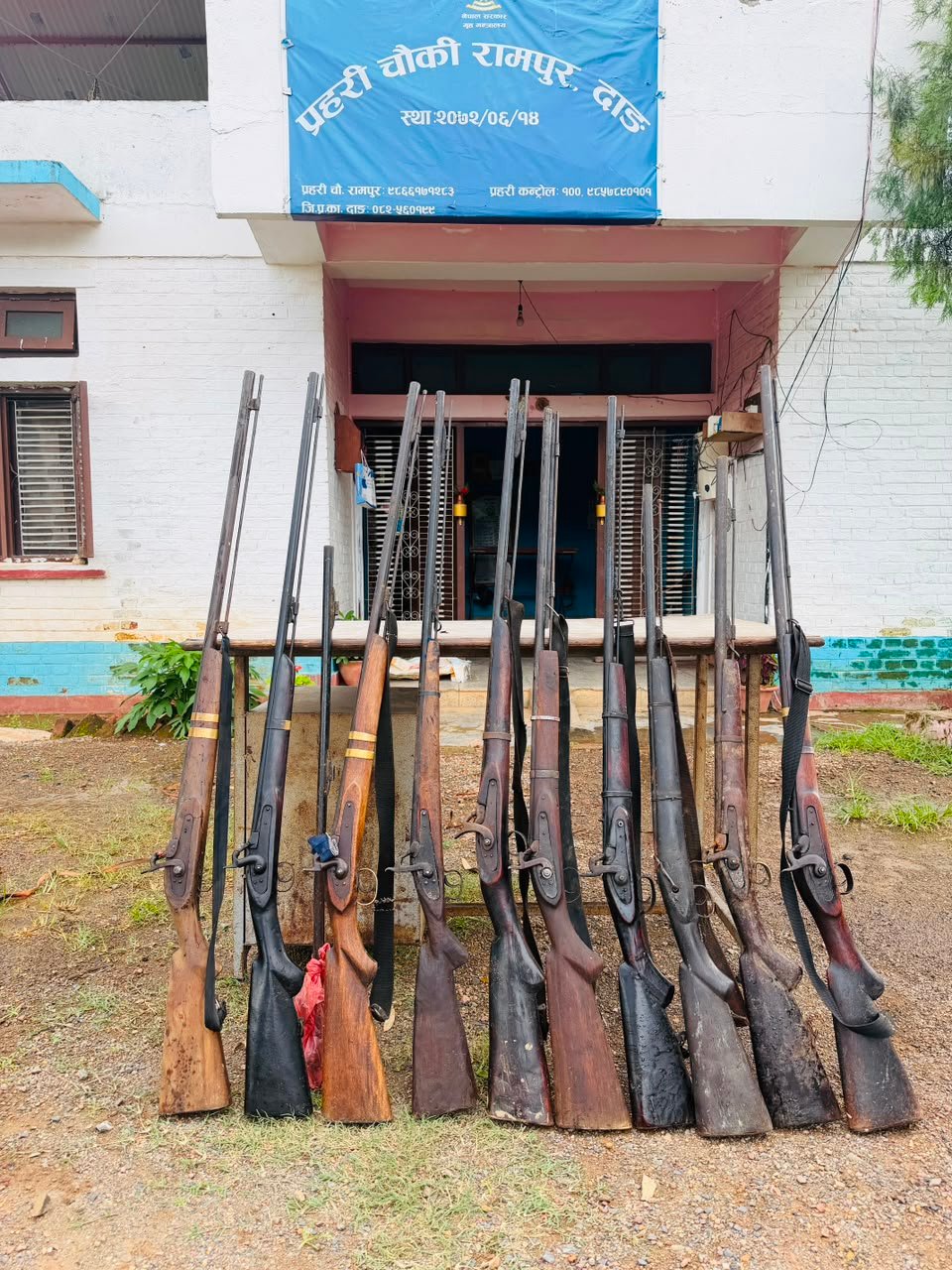 बंगलाचुलीबाट ११ थान अवैध भरुवा बन्दुक बरामद