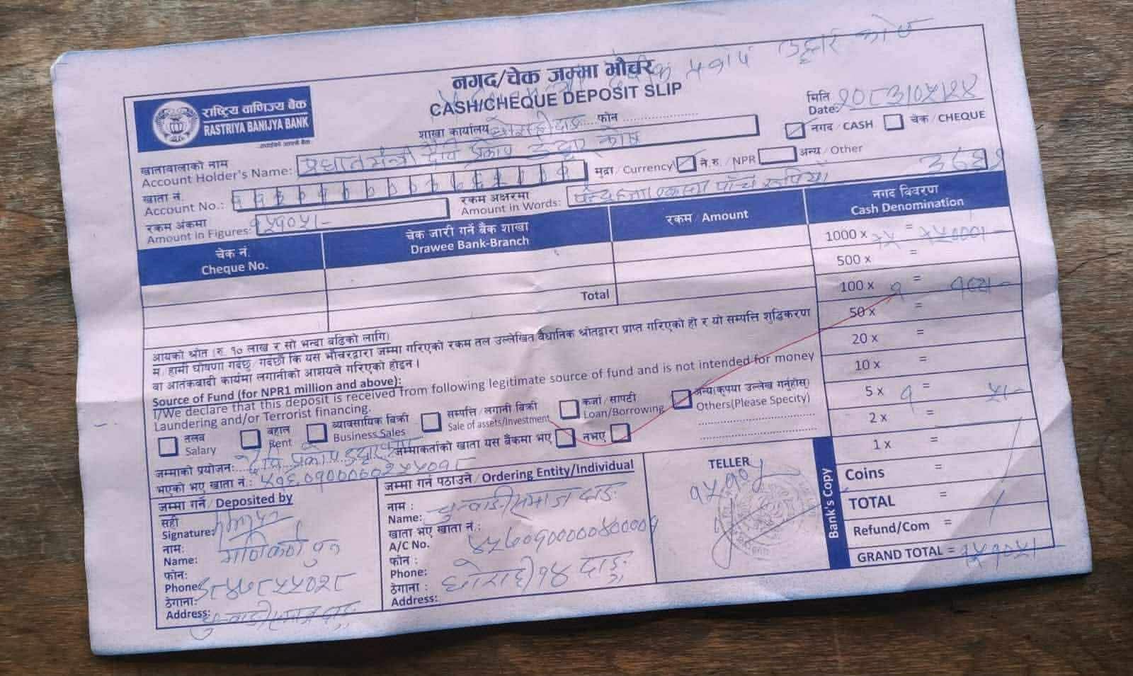 चुन्वाङ समाज दाङद्वारा बाढीपीडितलाई आर्थिक सहयोग हस्तान्तरण